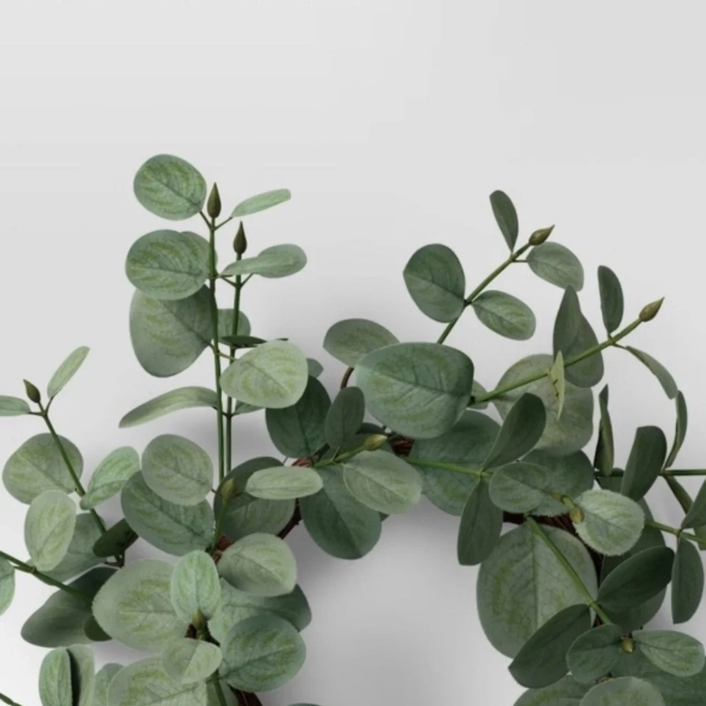 New 12" Artificial Eucalyptus Wreath Green from Threshold - Picture 5 of 6